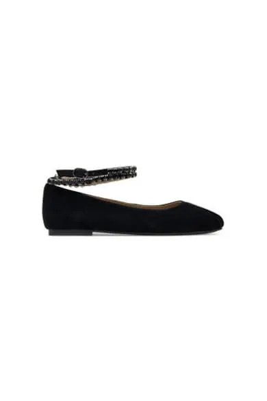 Balerini V250530 - Piele naturala - Negru - Negru