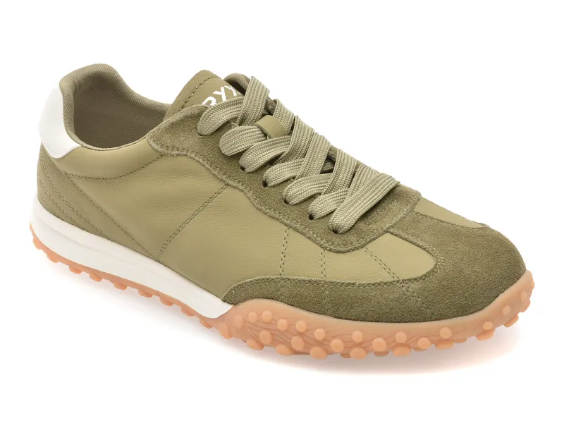 Pantofi sport verzi, 1338, din piele naturala