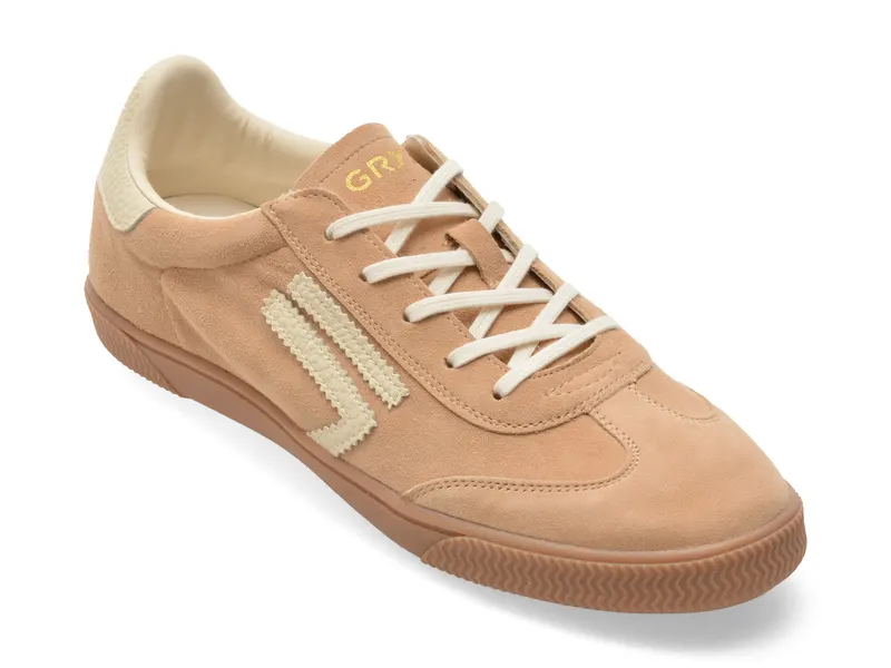 Pantofi sport gri, 60221, din piele intoarsa