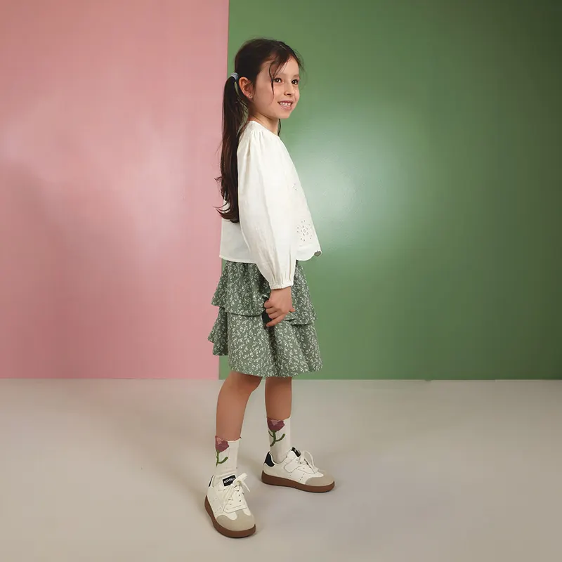 Sneakers bej din piele și velur 3791FP018VBE — imaginea 2