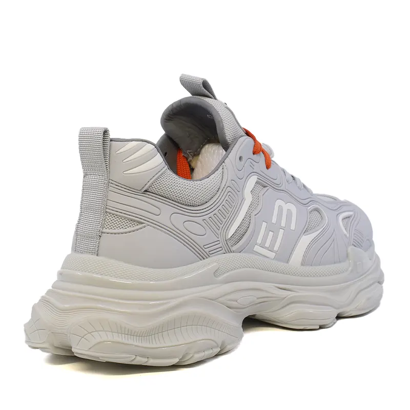Sneaker bărbați Enzo Bertini gri deschis din piele și textil 3661BP595GH — imaginea 2