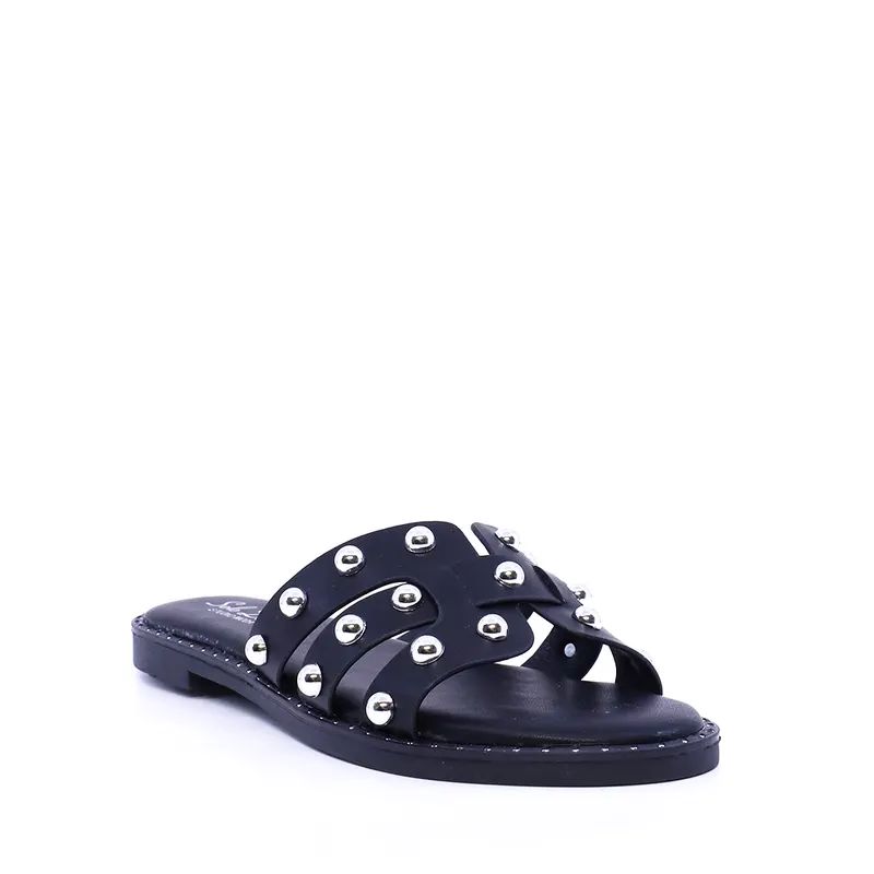 Saboți cu accesorii metalice femei Solo Donna negri 2741DST8625N — imaginea 2