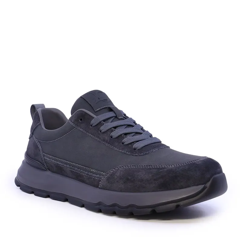 Sneakers ușori bărbați Luca di Gioia gri din piele 3912BP086GR — imaginea 2