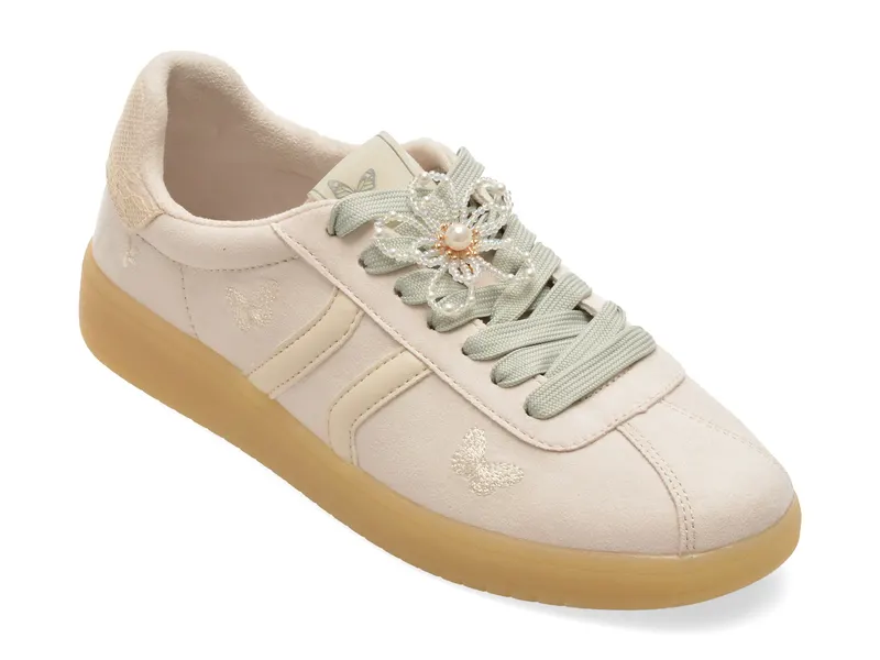 Pantofi sport ALDO albi, CHICSNEAKER 110, din piele intoarsa ecologica