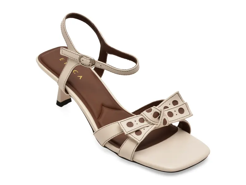 Sandale elegante EPICA albe, 505, din piele naturala
