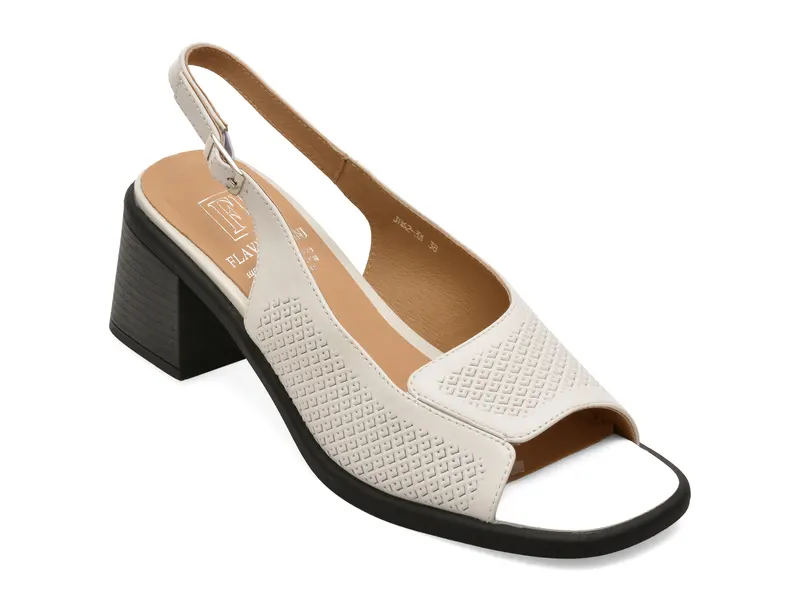 Sandale FLAVIA PASSINI albe, JH62, din piele naturala