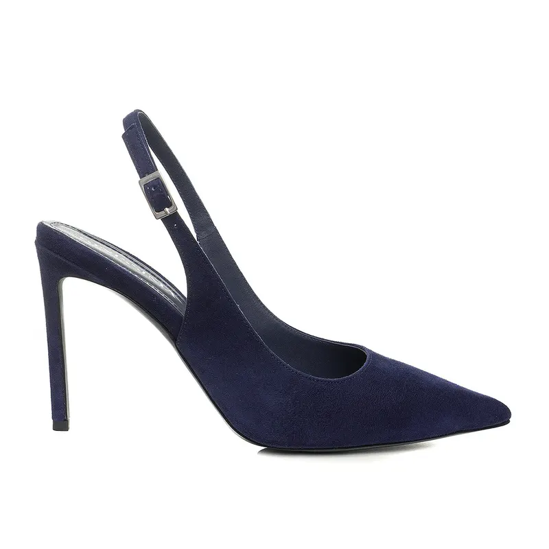 Pantofi Lavinia Piele Intoarsa, Bleumarin - Premium Collection
