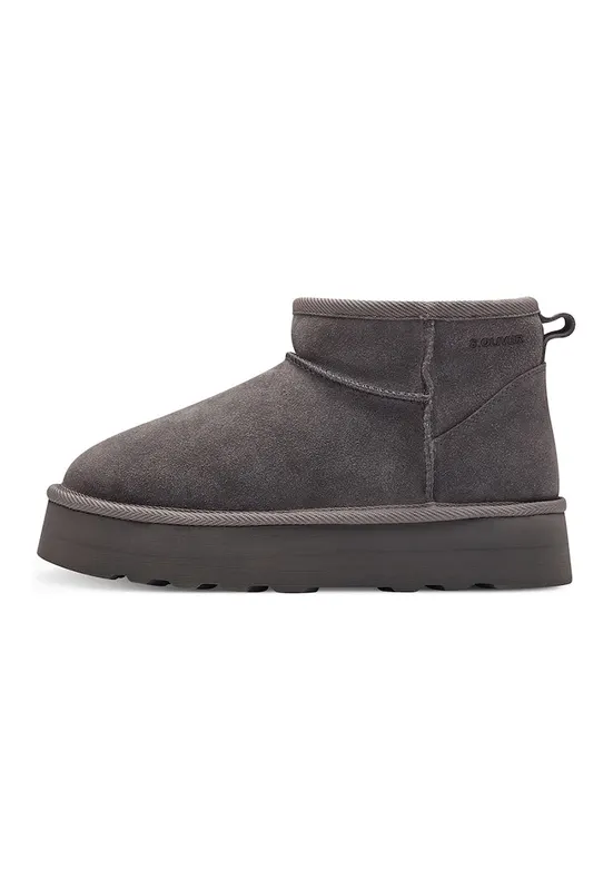 Ghete slip-on de piele intoarsa - Gri inchis