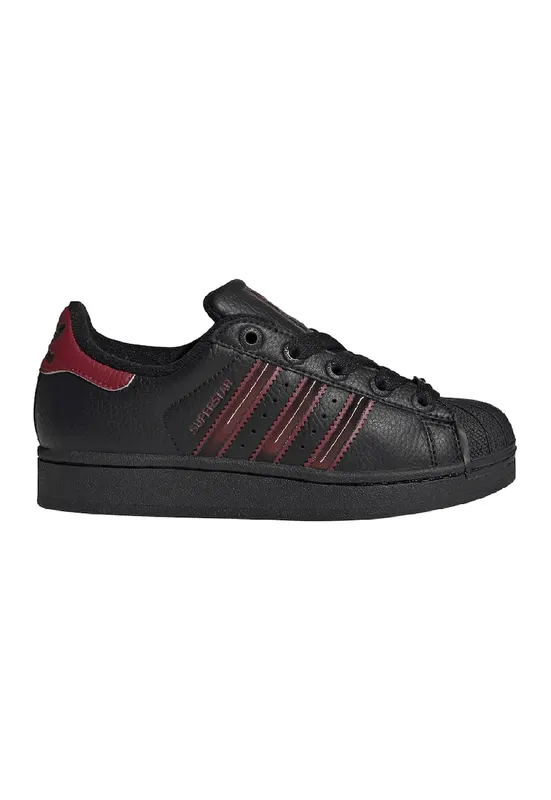 Pantofi sport din piele ecologica Superstar II - Negru/Rosu inchis