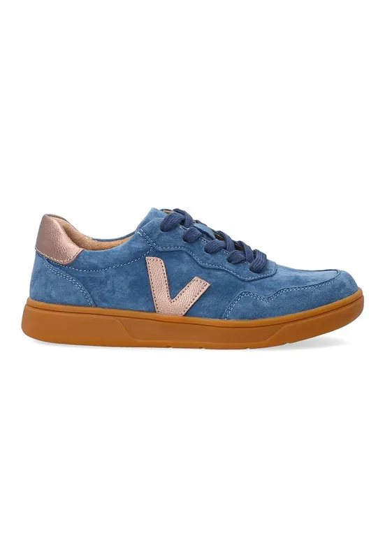 Pantofi sport din piele intoarsa cu garnituri din piele - Albastru