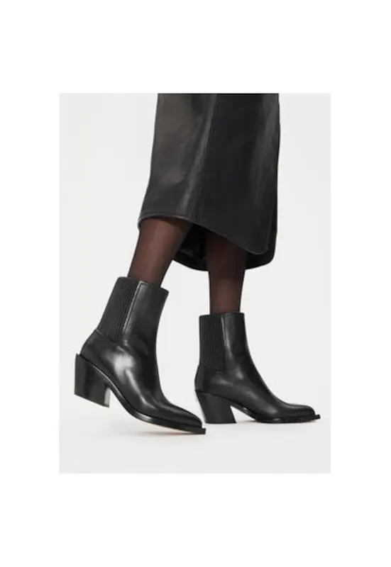 Botine dama CN136 - Piele naturala - Negru - Negru