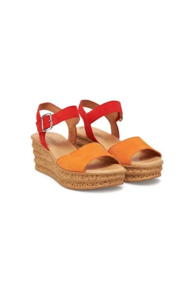 Sandale dama - 64.651.10 - Piele naturala - 37 EU - Rosu/Portocaliu - Rosu/Portocaliu