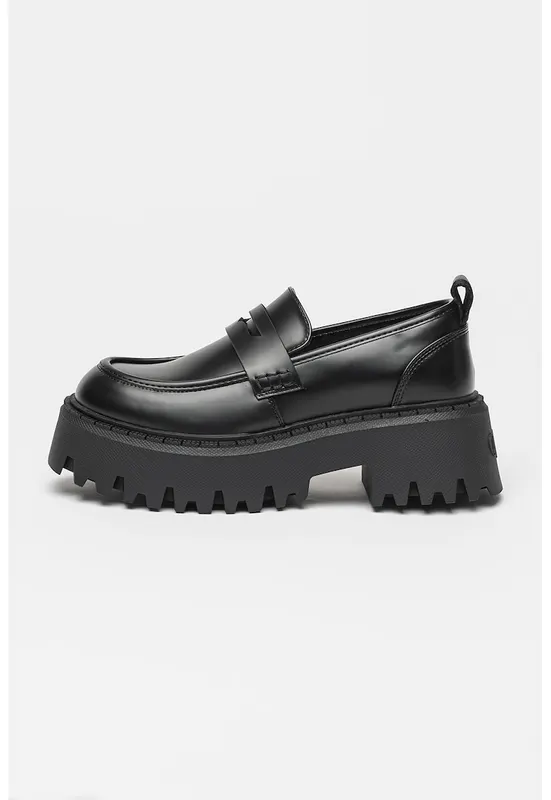 Pantofi loafer cu toc masiv Aspen - Negru