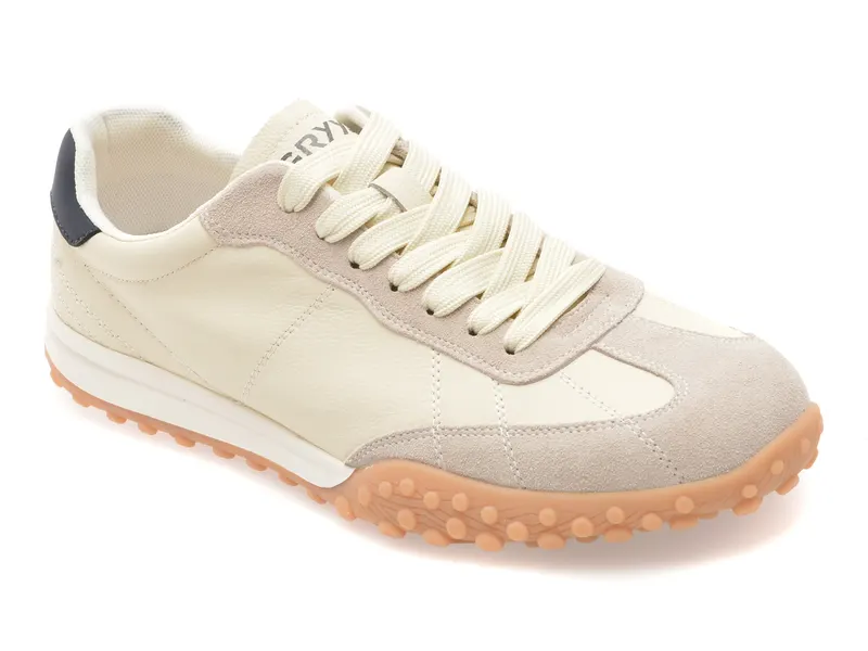 Pantofi sport albi, 1338, din piele naturala