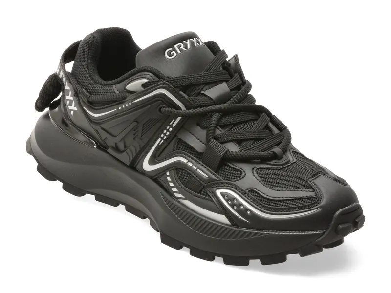 Pantofi sport negri, 2508, din material textil