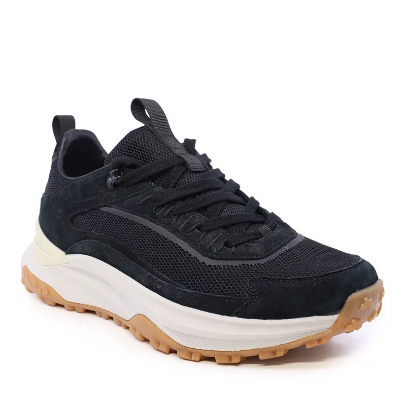 Sneakers bărbați negri din piele și textil 1921BP0380VN — imaginea 2