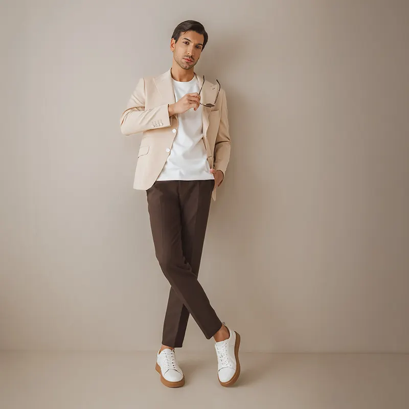 Sneakers bărbați Luca di Gioia albi din piele 2931BP2501A — imaginea 2