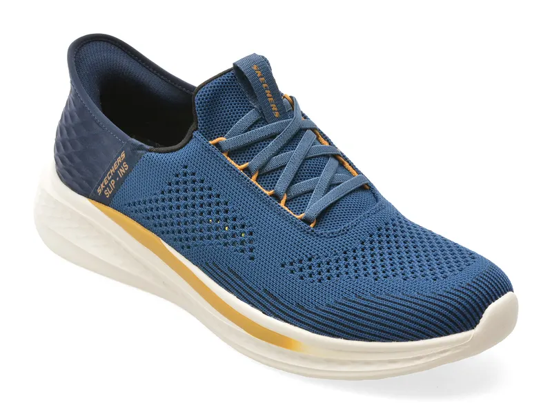 Pantofi sport SKECHERS albastri, SLADE, din material textil