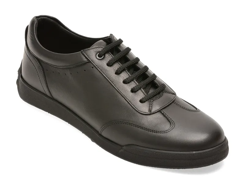 Pantofi sport negri, 5453, din piele naturala