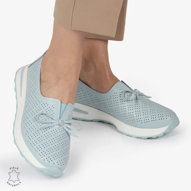 BALERINI dama din Piele Naturala CRL1060 CULOARE: ALBASTRU