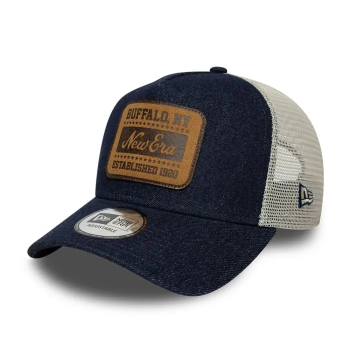 Sapca New Era Patch Denim 9FORTY A-Frame Trucker Adjustable Cap Dark Blue
