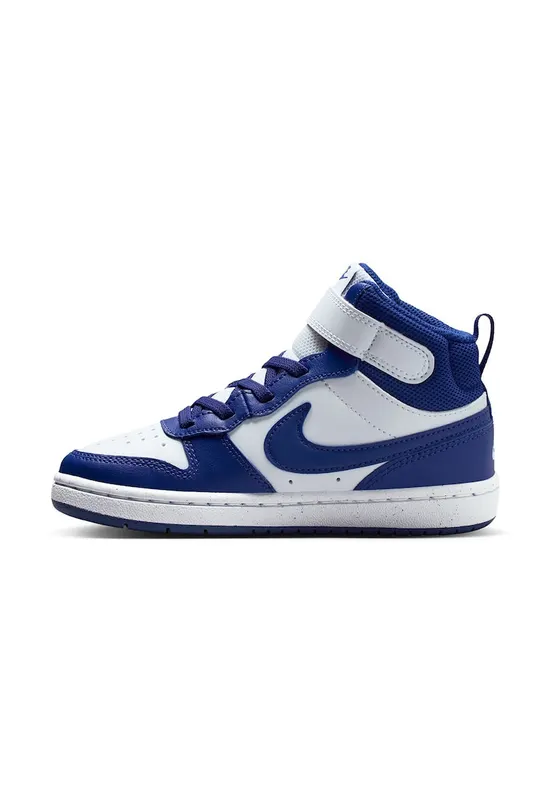Pantofi sport mid-high Court Borough 2 din piele cu garnituri din material textil - Albastru royal/Alb optic