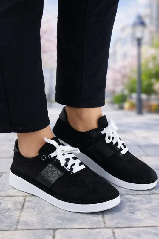 Pantofi Casual-Sport din Piele Negri - SYL BLACK