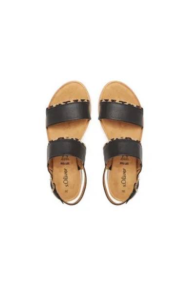 Sandale dama - 5-28760-44 090 - S Oliver - Piele naturala - Negru