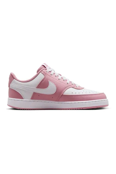 Pantofi sport Court Vision Low Next Nature din piele ecologica - Alb/Roz aprins