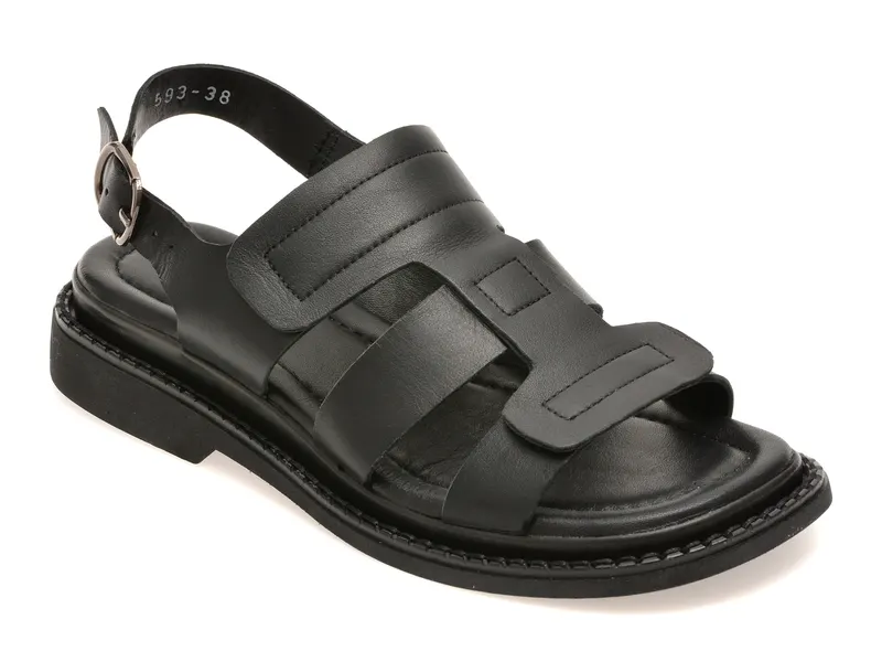Sandale negre, 2311514, din piele naturala