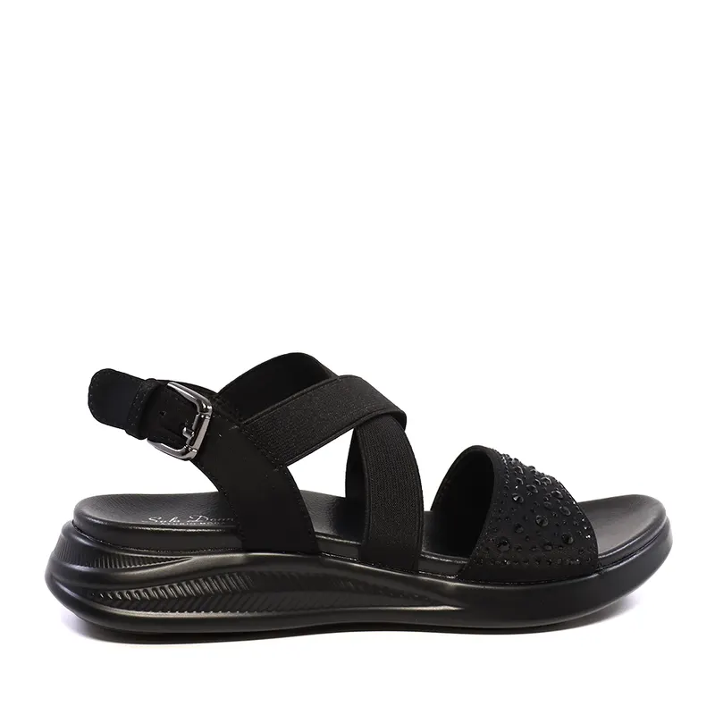 Sandale femei Solo Donna negre cu ștrasuri 2859DS8488N