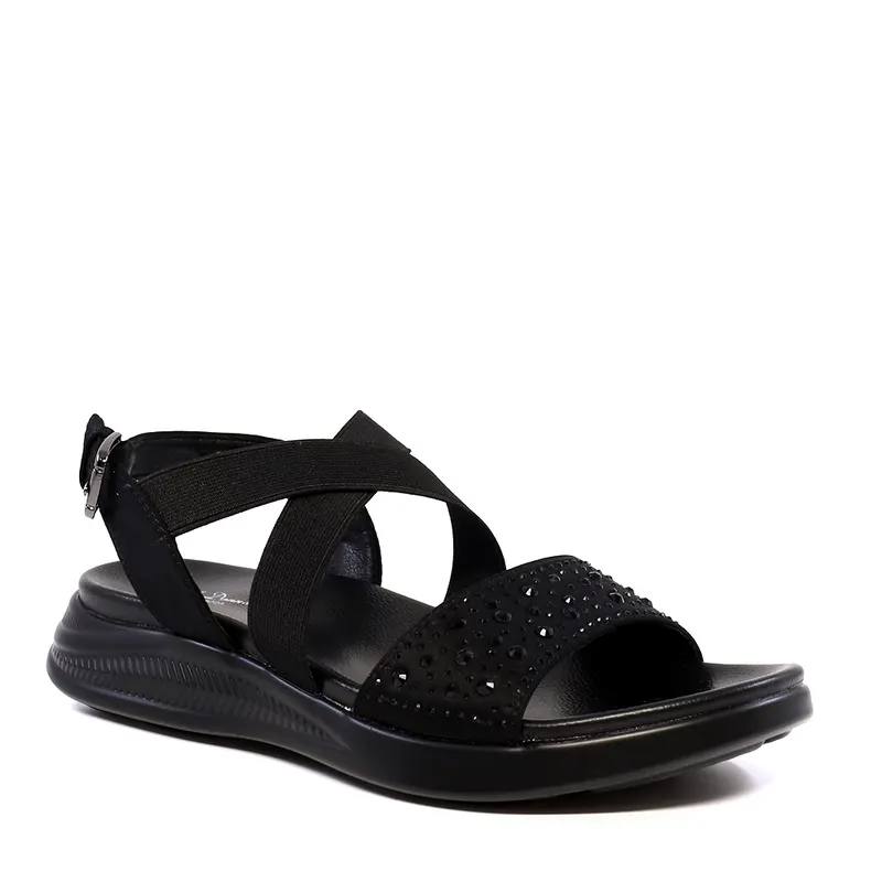 Sandale femei Solo Donna negre cu ștrasuri 2859DS8488N — imaginea 2