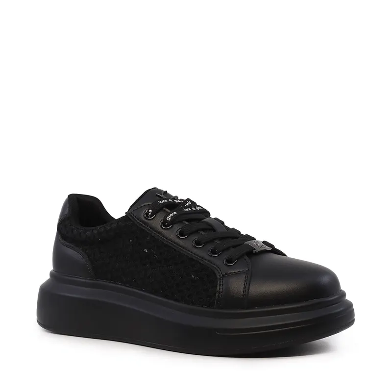 Sneakers perforați femei Luca di Gioia tnegri din piele și material textil 3841DPF296N — imaginea 2