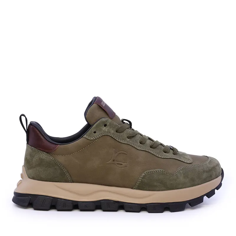 Sneakers ușori bărbați Luca di Gioia verzi din piele 3912BP033VV