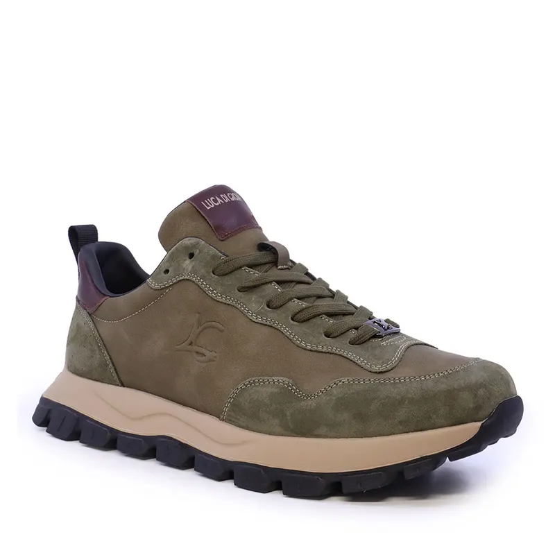 Sneakers ușori bărbați Luca di Gioia verzi din piele 3912BP033VV — imaginea 2
