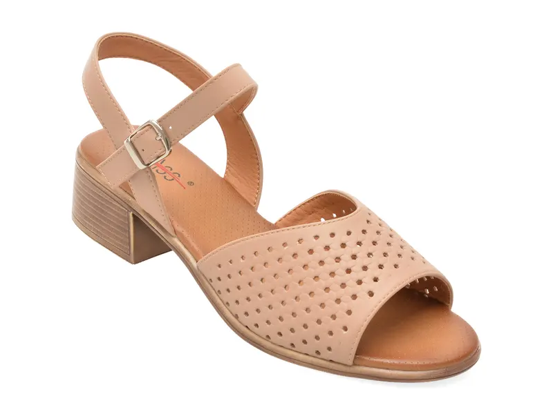 Sandale PASS COLLECTION bej, W160028, din piele naturala