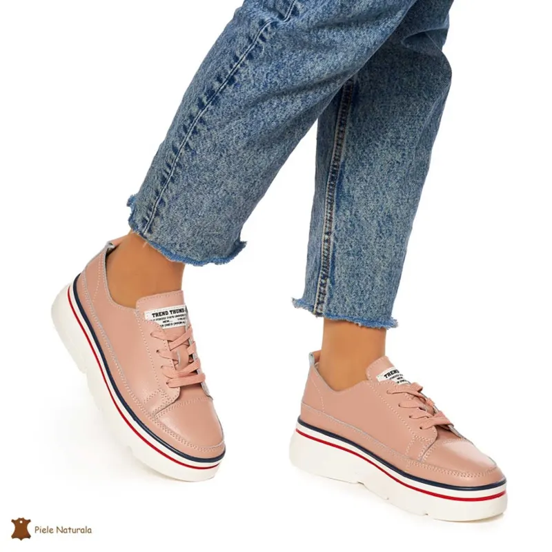 Pantofi DAMA DIN PIELE NATURALA CRL0972 CULOARE : ROZ