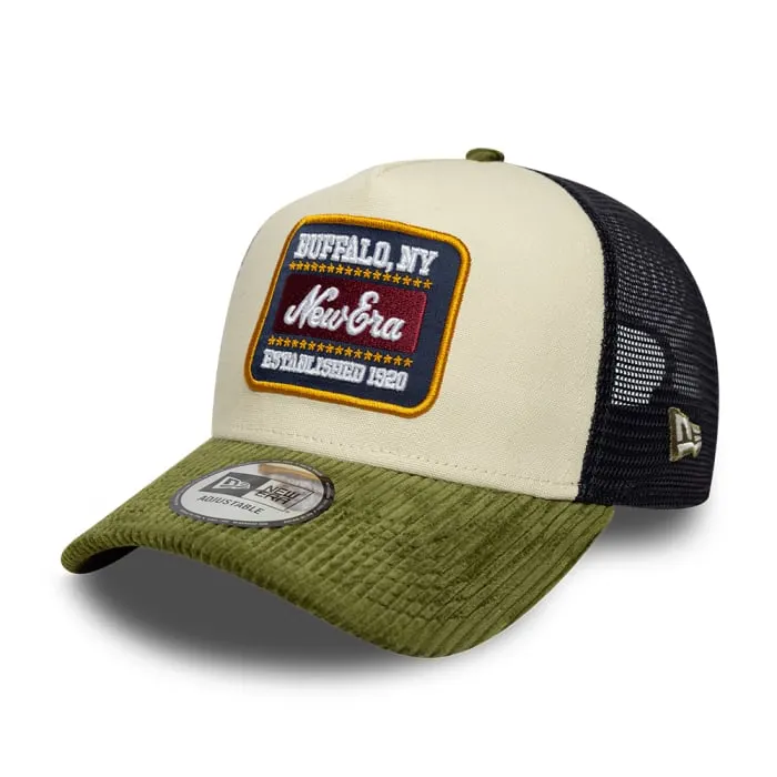 Sapca New Era Patch Cord 9FORTY A-Frame Trucker Adjustable Cap Cream Green