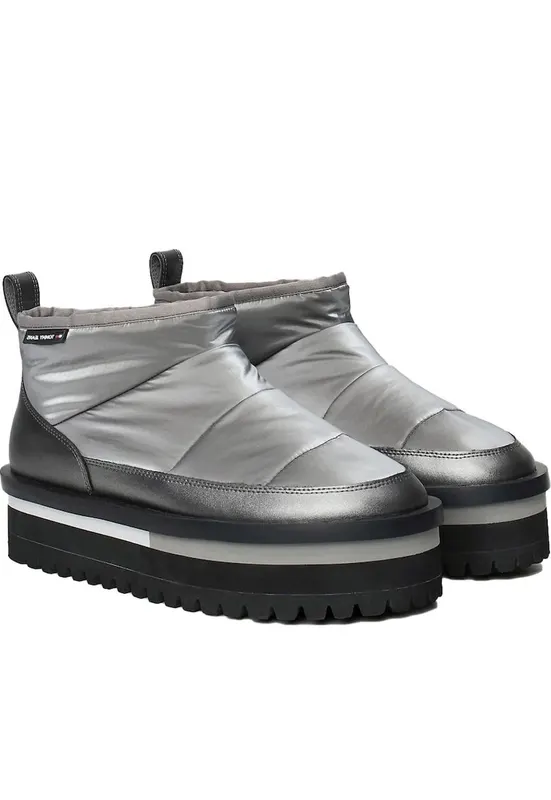 Ghete dama - casual - poliester - argintiu