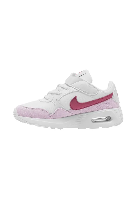 Pantofi sport cu piele si velcro Air Max SC - Alb/Roz zmeuriu/Roz pastel