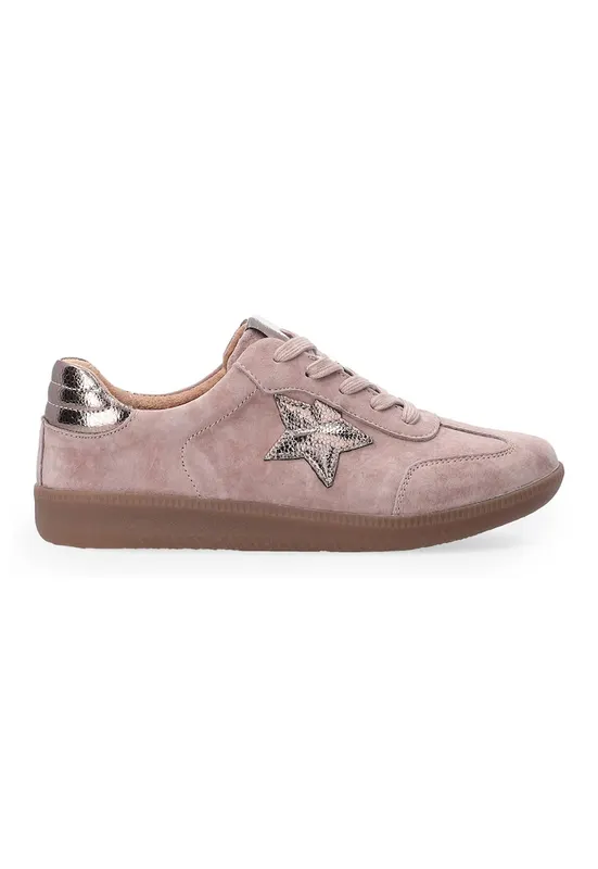 Pantofi sport din piele intoarsa cu detaliu cu stea - Bej