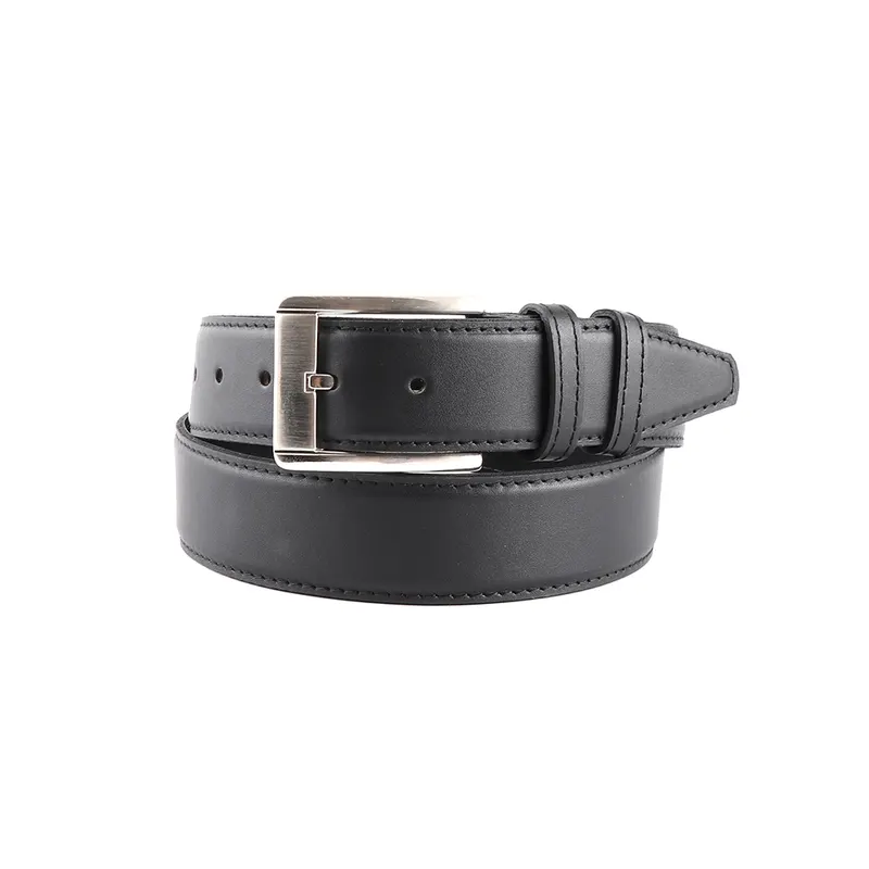 Curea barbati neagra din piele cu cusaturi decorative 4bcu40642n
