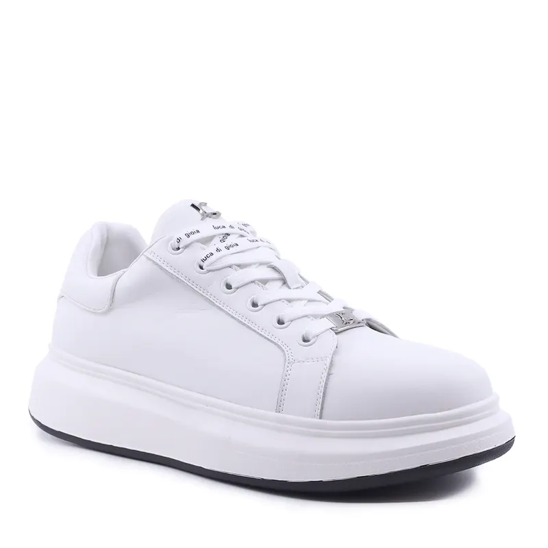 Sneakers bărbați Luca di Gioia albi din piele 3911BP811A — imaginea 2