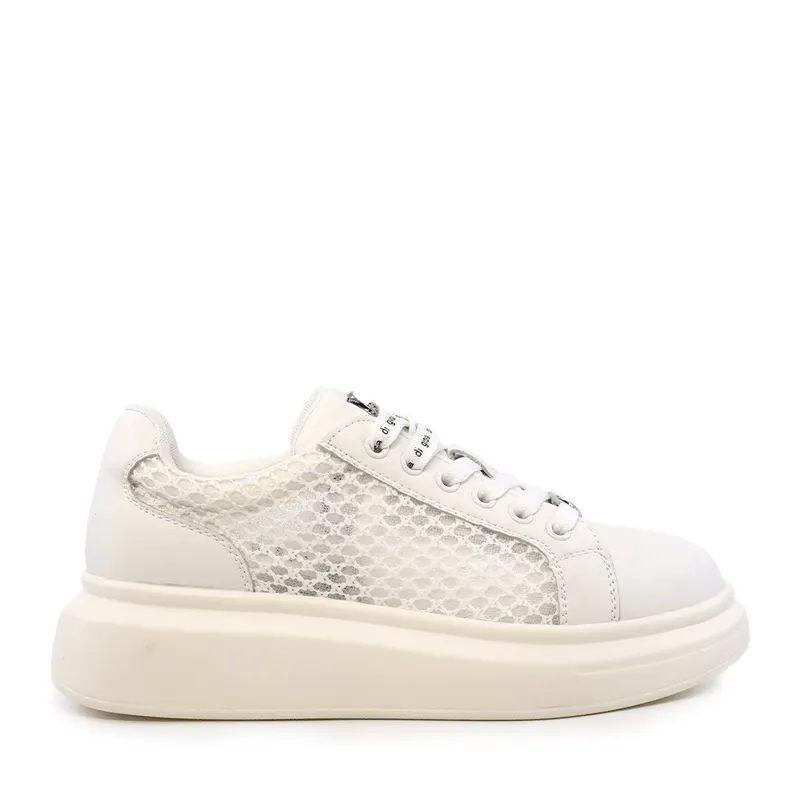 Sneakers perforați femei Luca di Gioia albi din piele și material textil 3841DPF296A