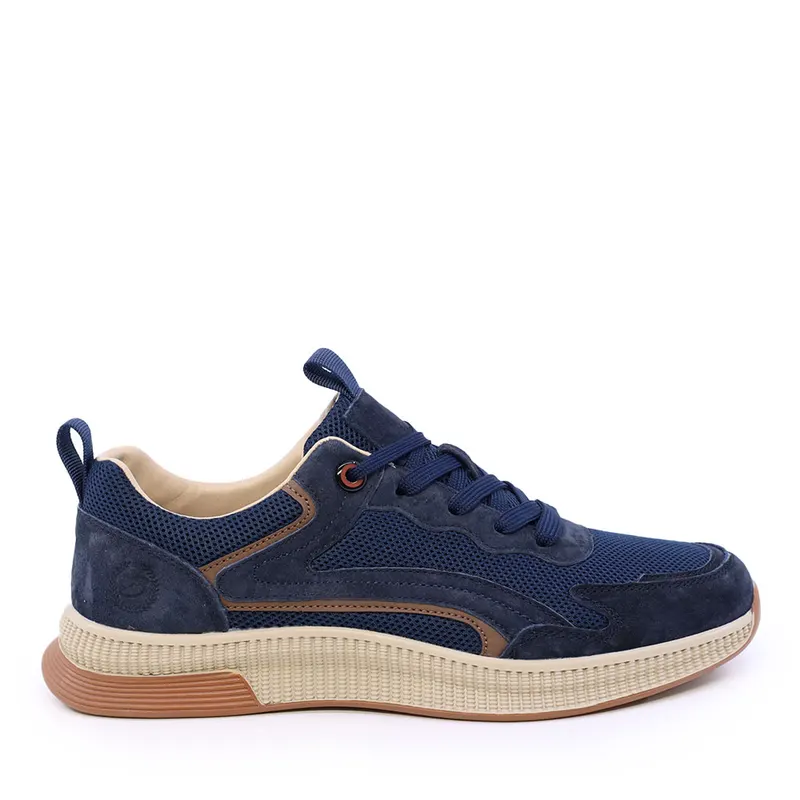 Sneakers bărbați bleumarin din piele și textil 1921BP0370VBL