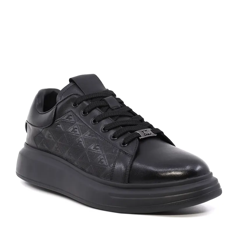Sneakers bărbați Luca di Gioia negri din piele 3912bp853n — imaginea 2