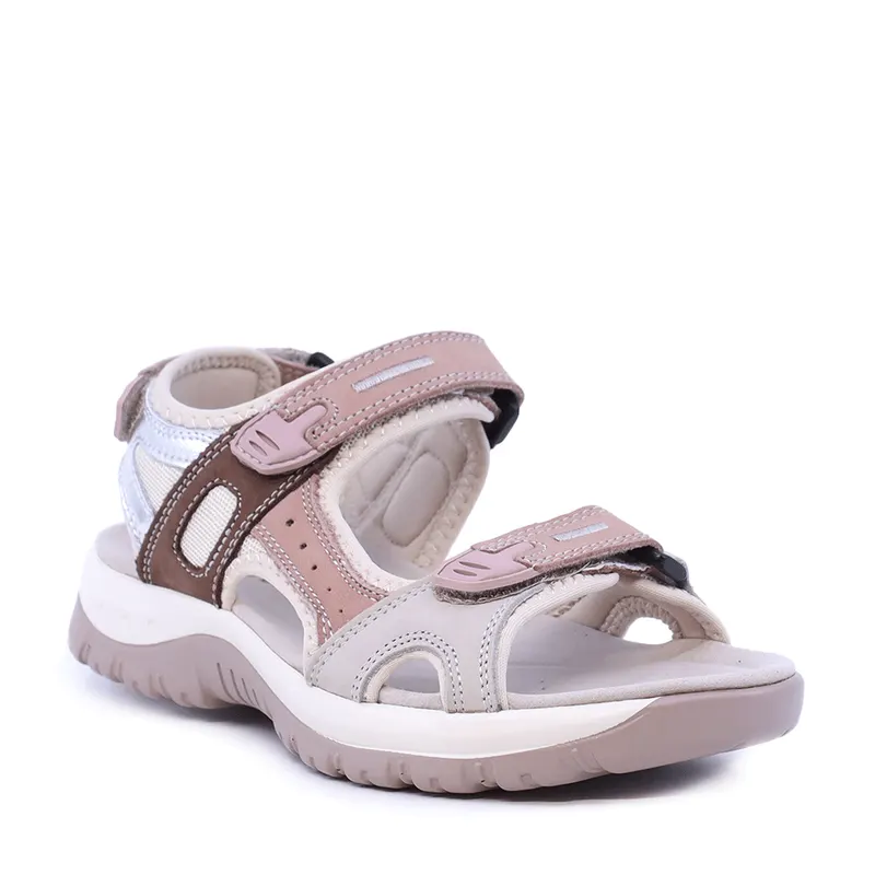 Sandale tip trekking femei Luca di Gioia roz dindin piele întorsă și textil 1291DS3300RO — imaginea 2