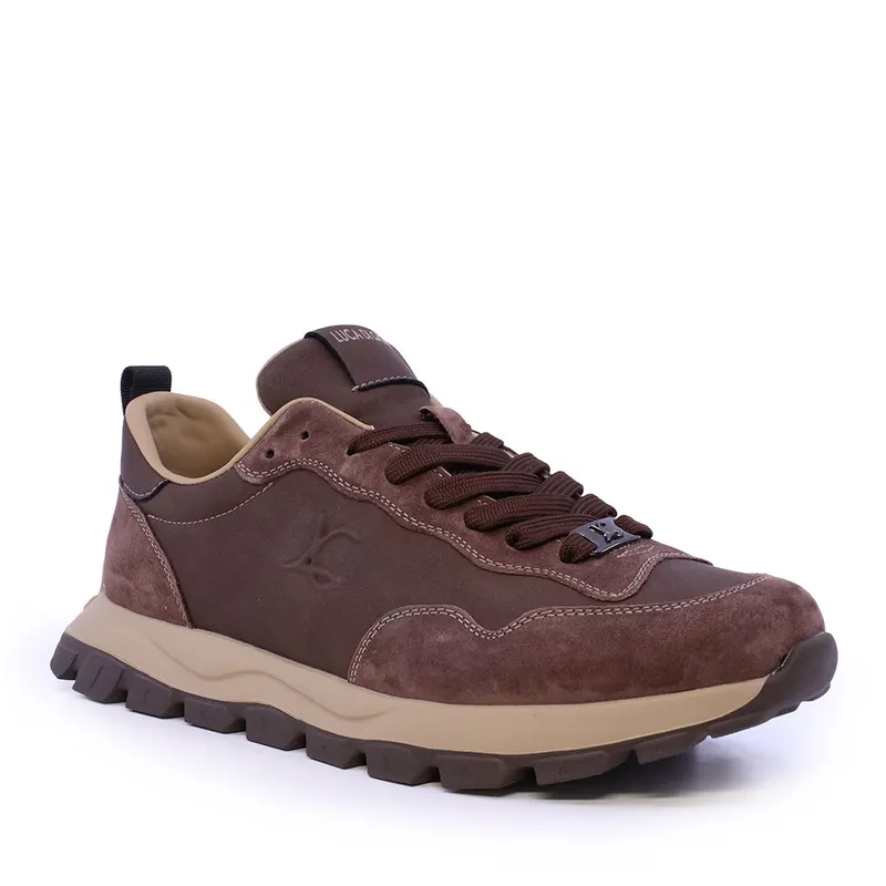Sneakers bărbați Luca di Gioia maro din piele 3912BP033VM — imaginea 2