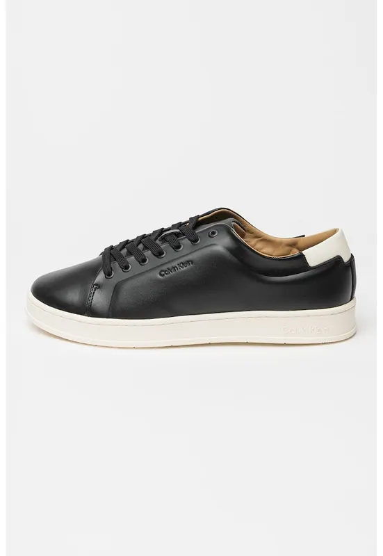 Pantofi sport din piele cu sireturi - Negru/Alb murdar