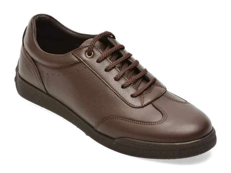 Pantofi sport maro, 5453, din piele naturala